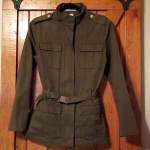 Old Navy military style olive green jacket with be